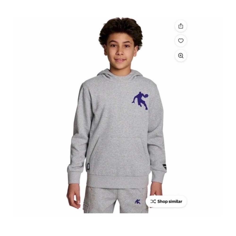 AND1 Boy's Athletic Graphic Fleece Hoodies Bundle of 5 – Grey/Purple – Kids XXL - Picture 2 of 5